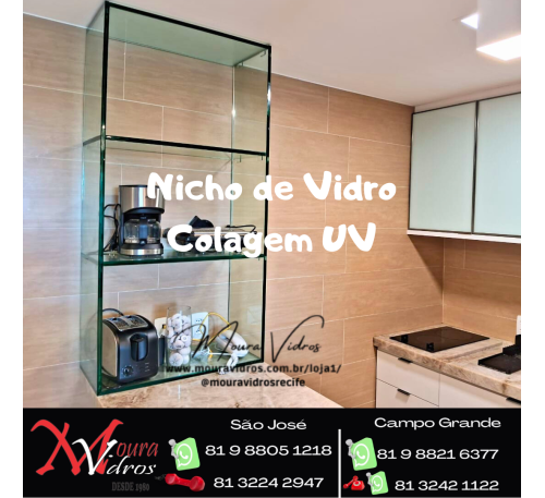 Nicho de Vidro Colagem UV